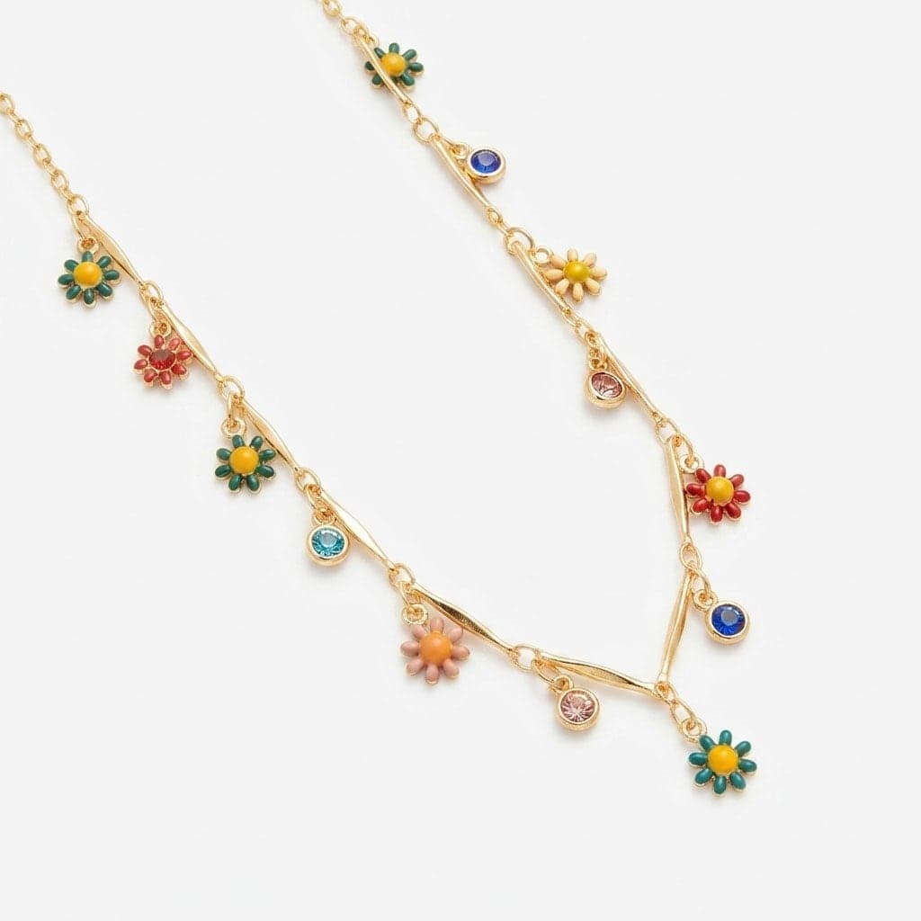 Multi-flowers necklace