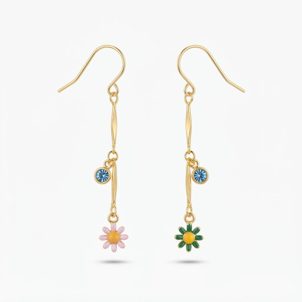 Mini flower dangle earrings