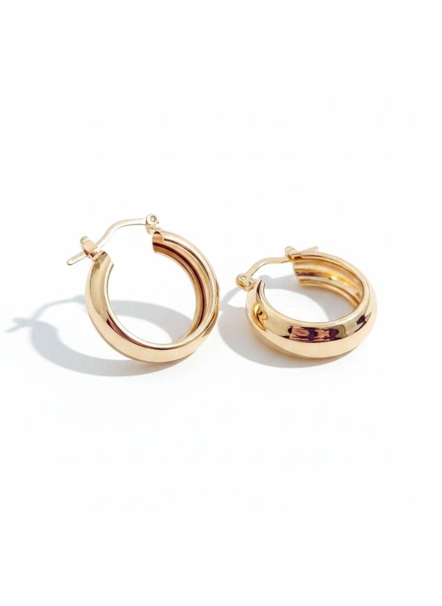 Gold Plated Brass Hoop Earrings
