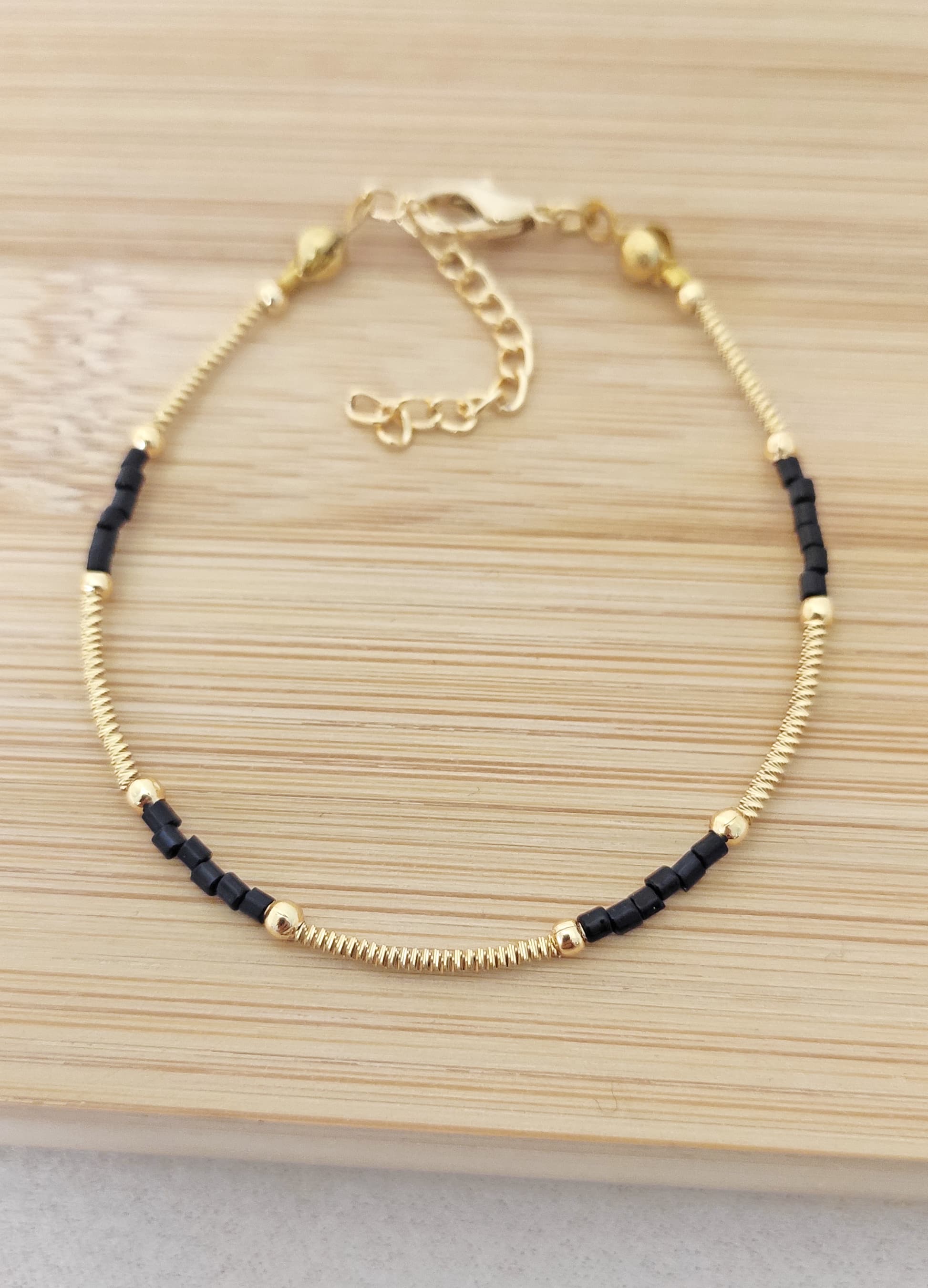 Gold-Plated Brass-Shaped Beads, Miyuki Bead Bracelet