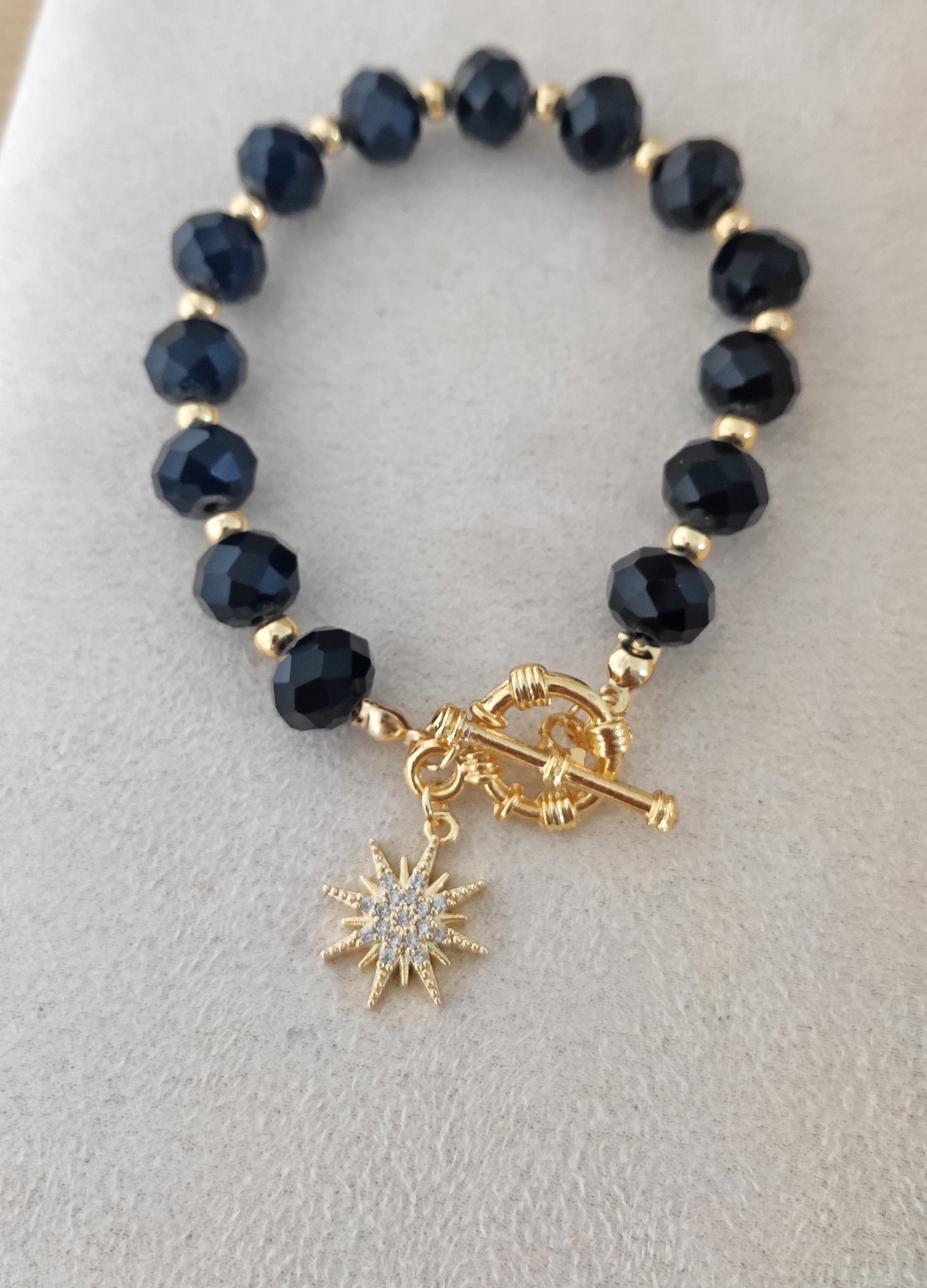 Gold Plated Brass Zircon Stone Sun Dangle Crystal Stone Detailed Bracelet