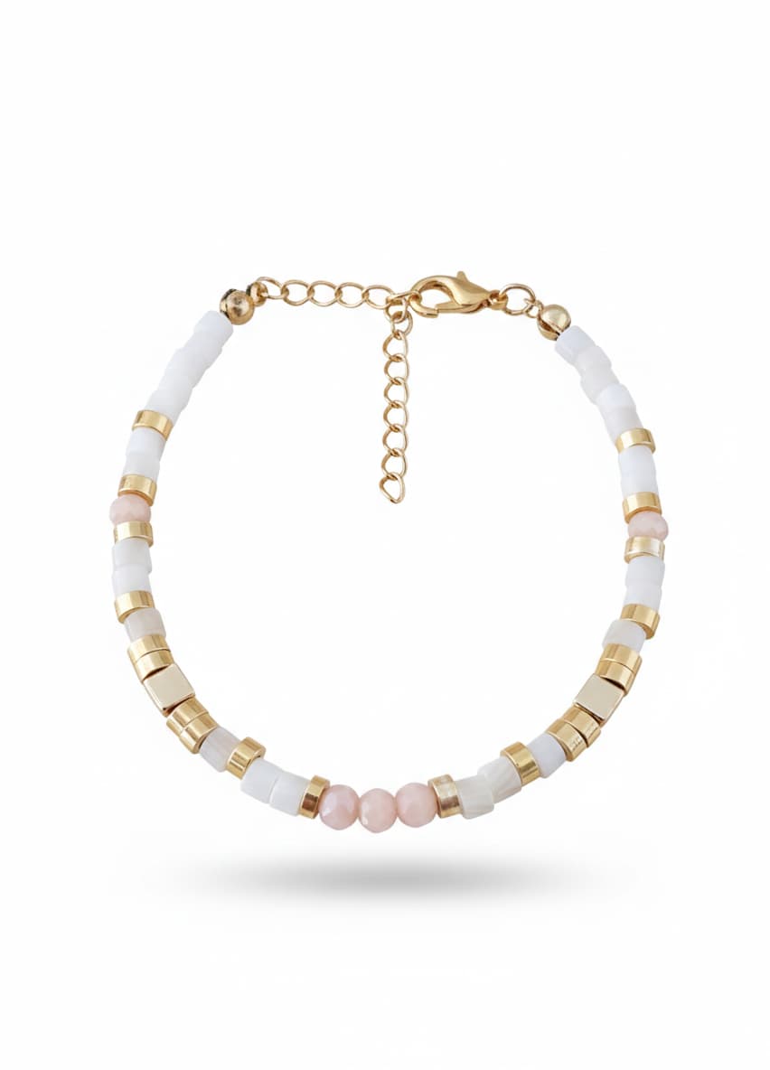 Gold Plated Brass Pearl Bracelet