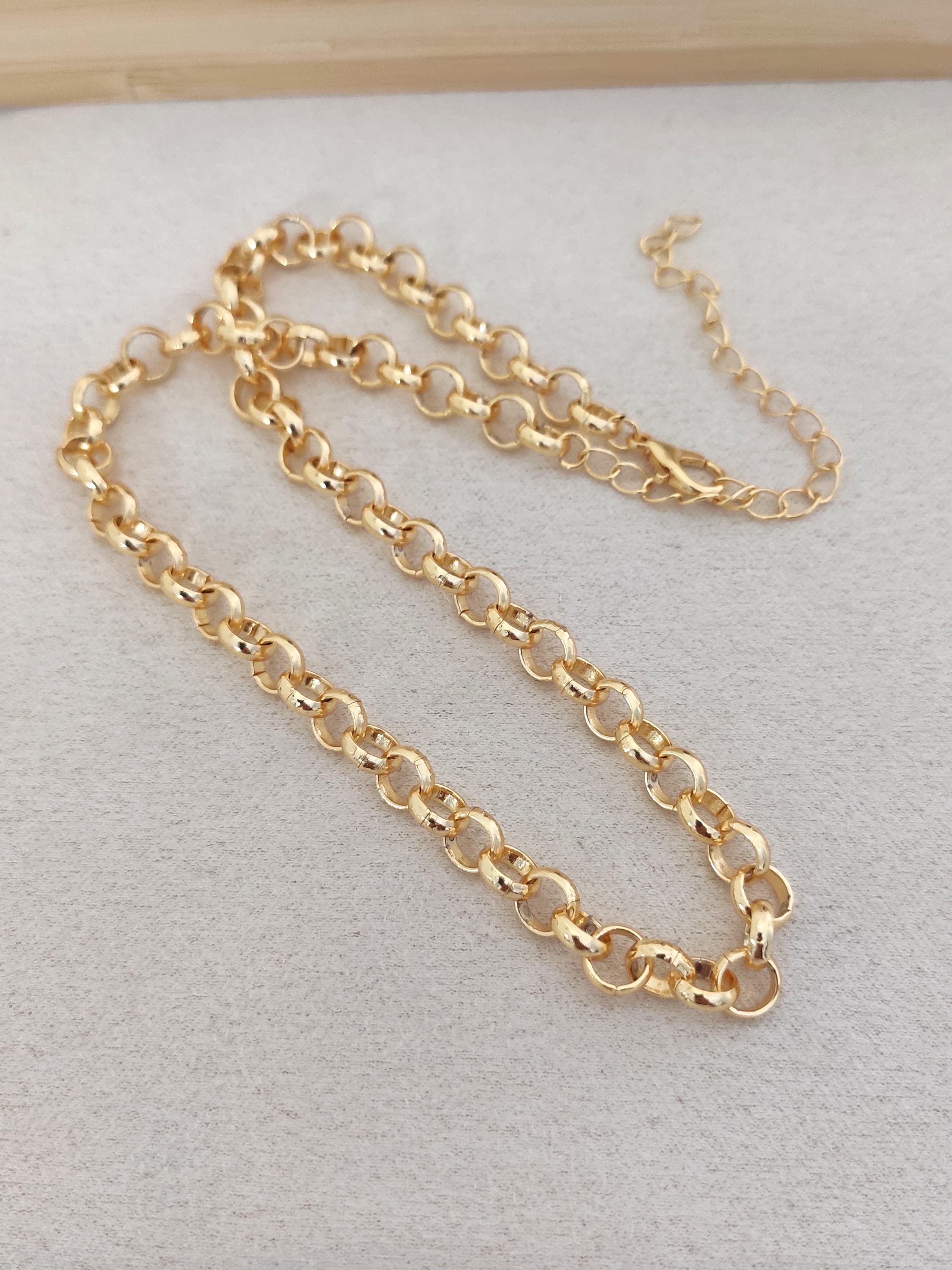 Gold-Plated Brass, Chain Necklace