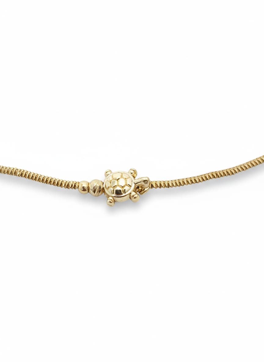 Brass with Gold Plating Turtle Detailed Necklace