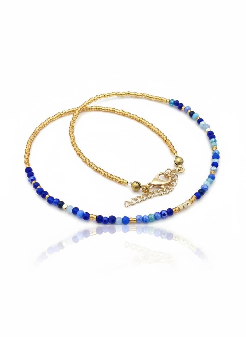Gold Plated Brass Crystal Stone Necklace