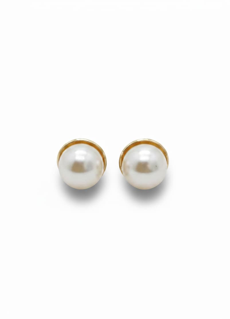 Gold Plated Pearl Earrings on Brass