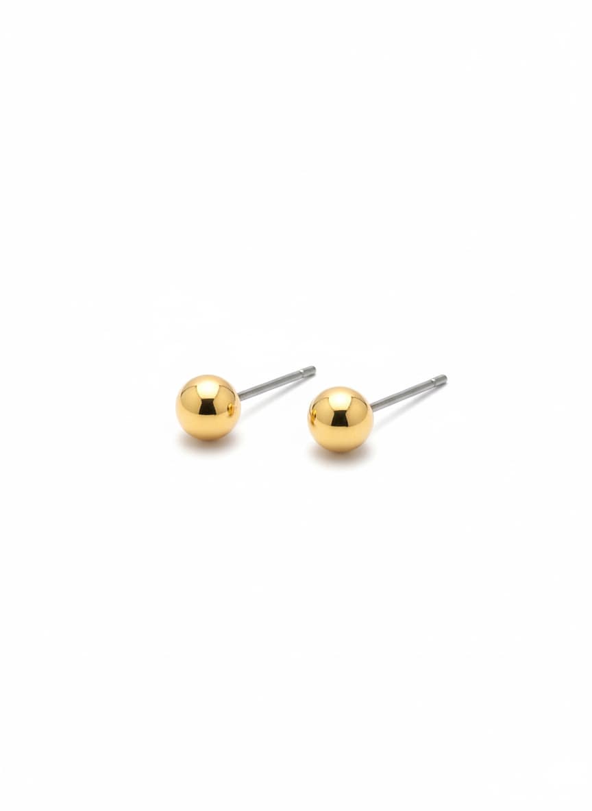 Gold Plated Studded Ball Earrings on Brass