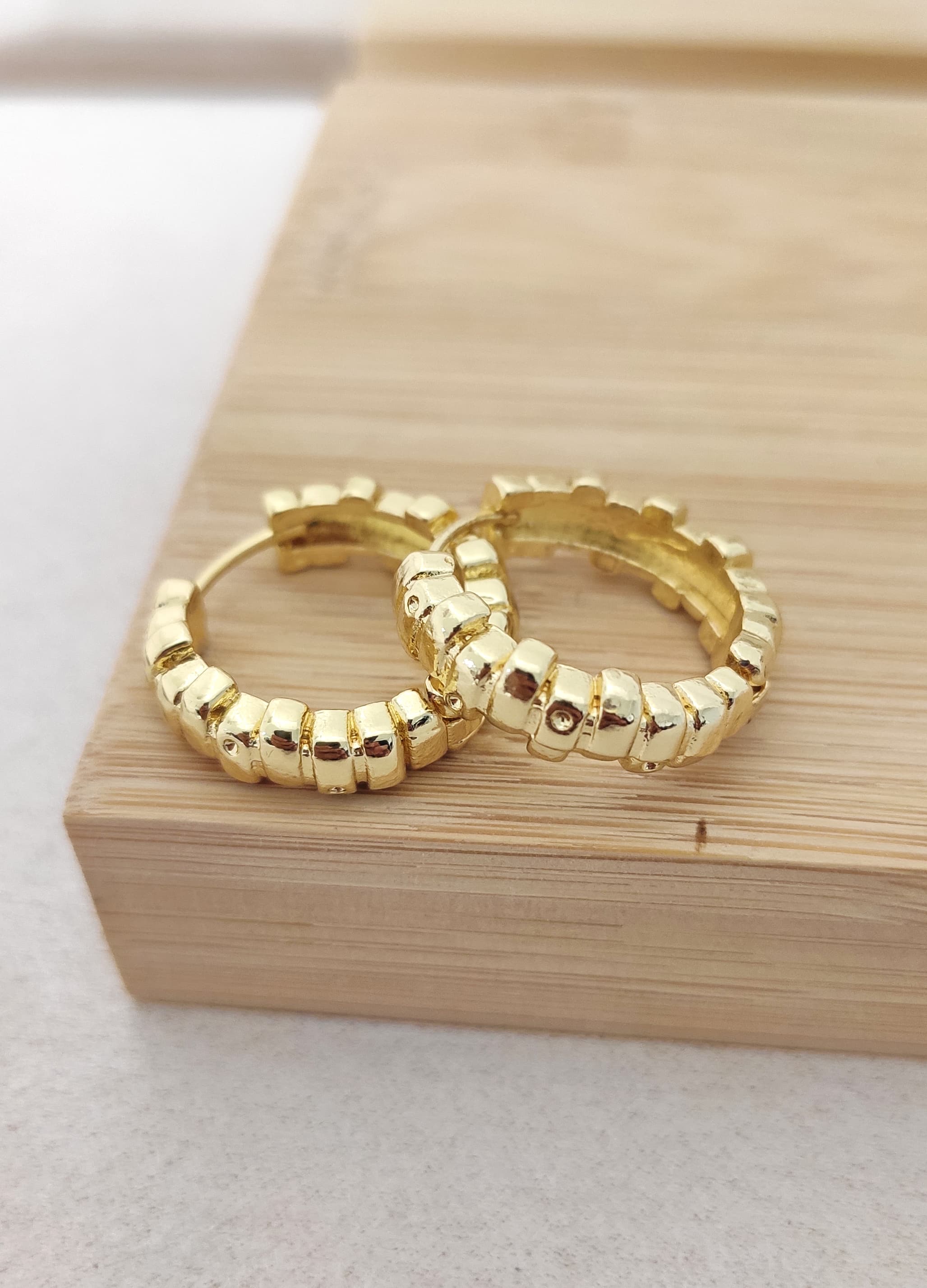 Gold Plated Brass Hoop Earrings