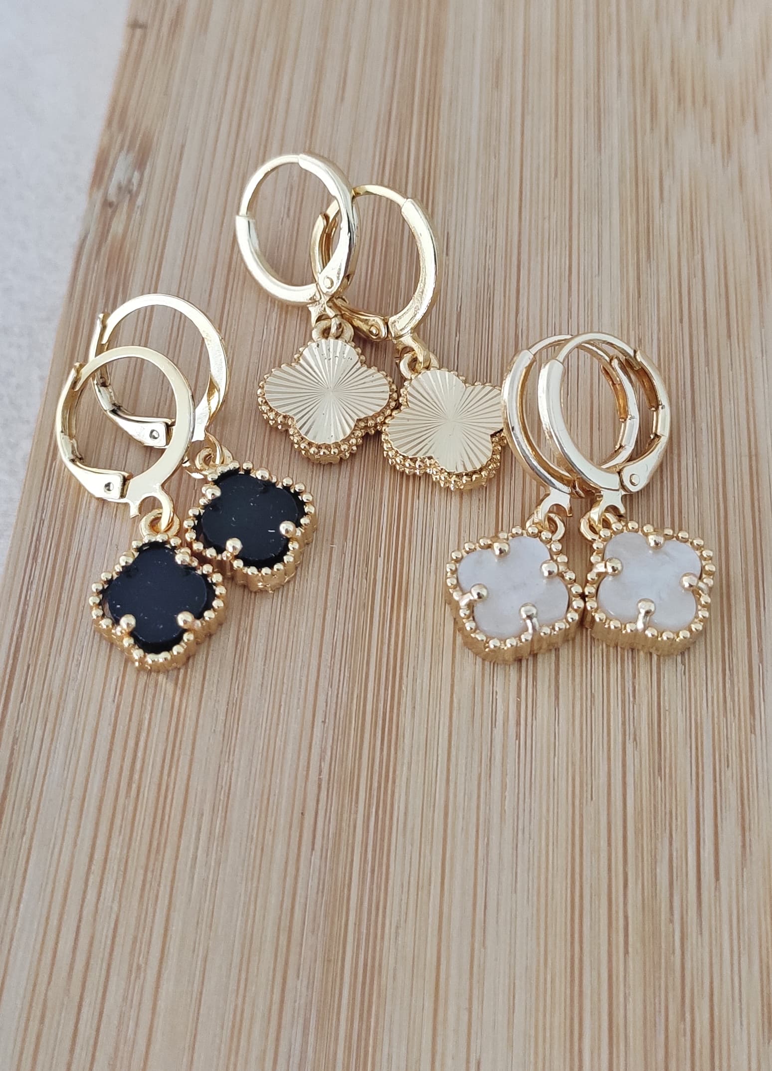 Gold plated brass earrings