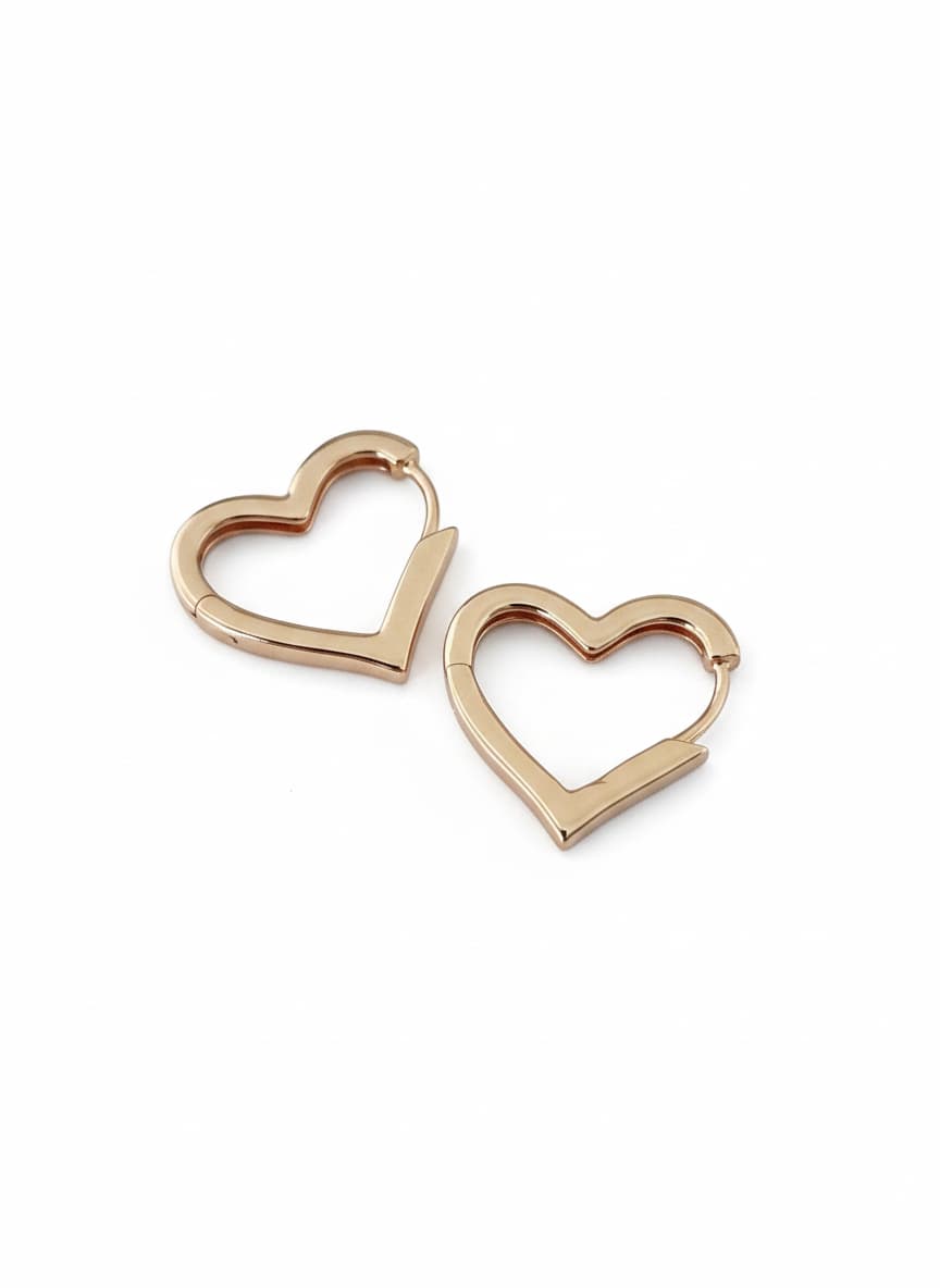 Gold Plated Heart Earrings on Brass