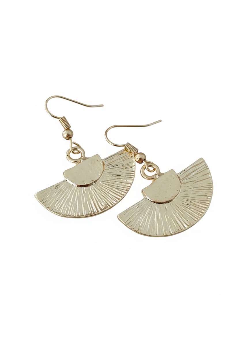 14k gold-plated brass, dangly earrings