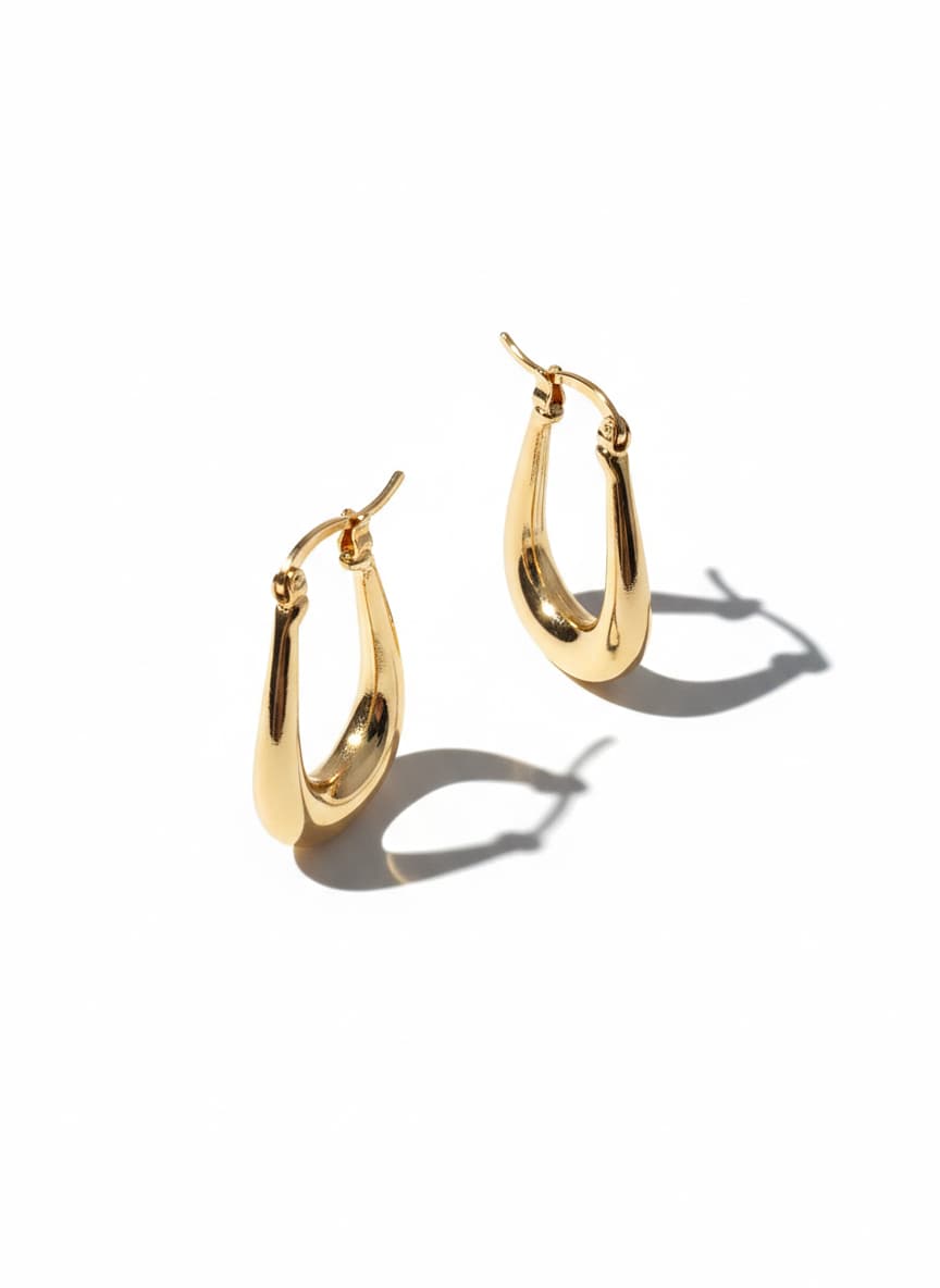 Gold Plated Brass Hoop Earrings