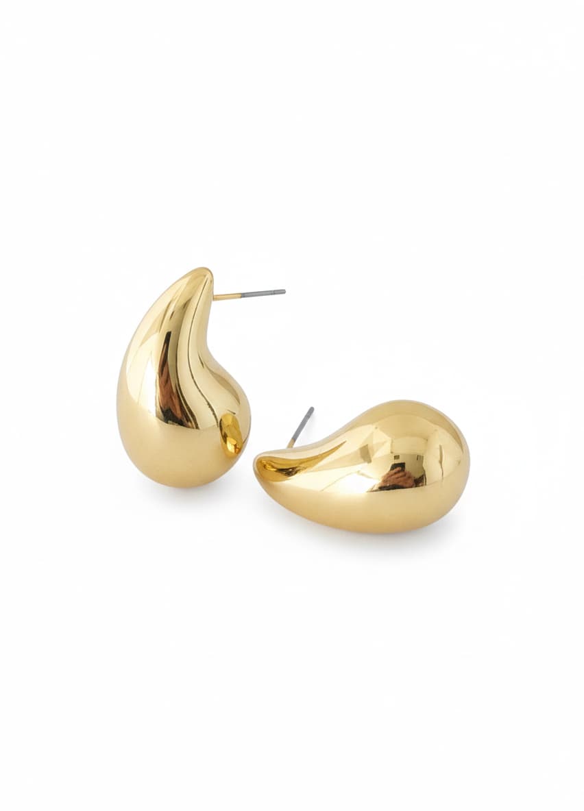Gold Plated Italian Model Tear Drop Earrings on Brass