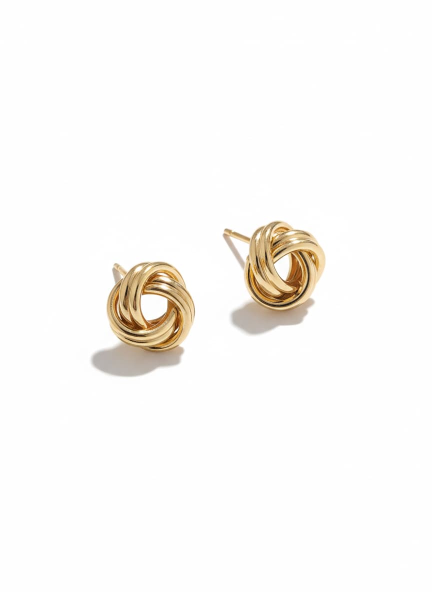 Gold-Plated Spiral Earrings on a Brass Base