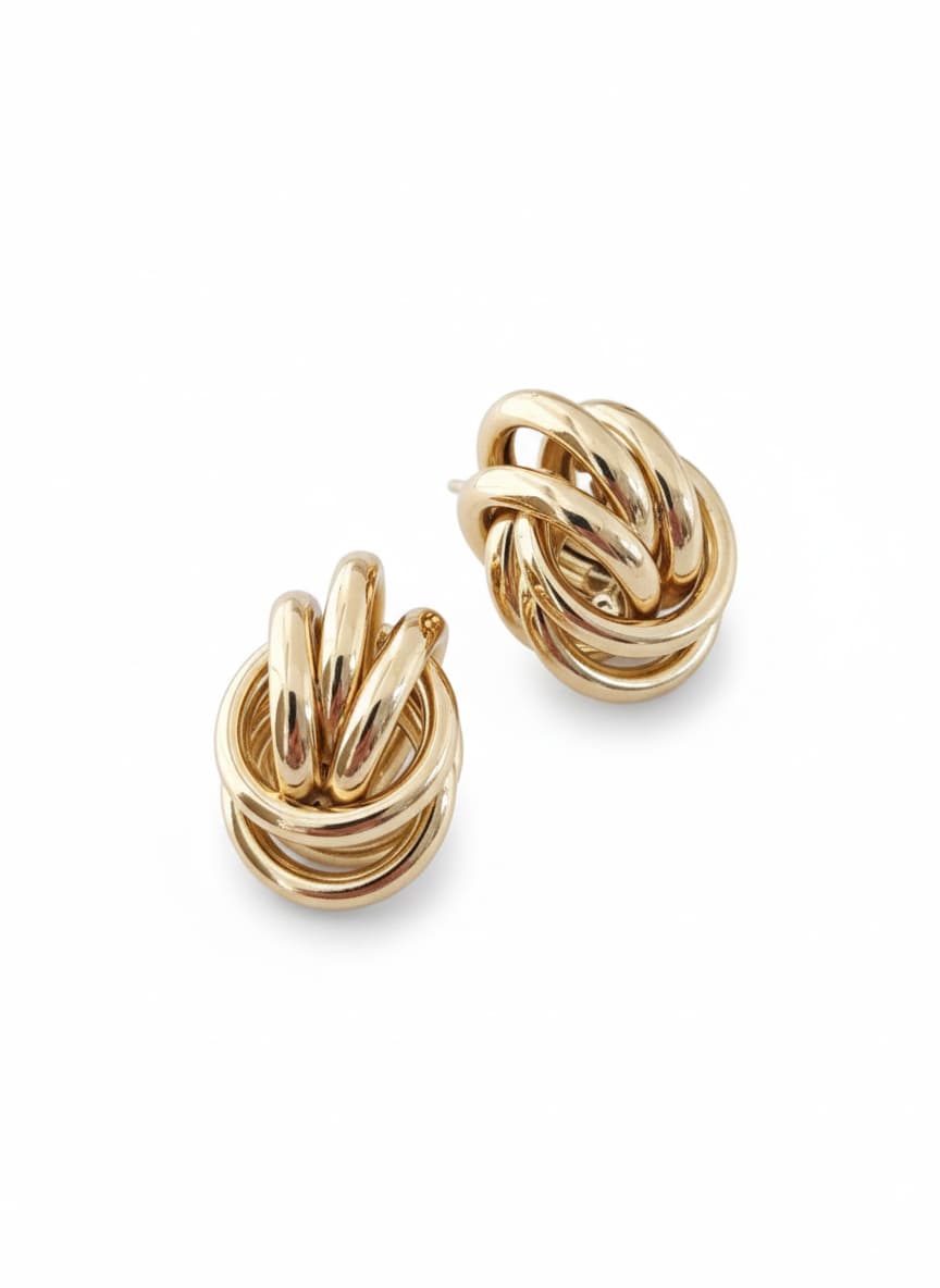 Gold-Plated Spiral Earrings on a Brass Base