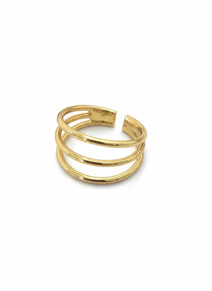 Gold Plated Brass Thin Lined Ring
