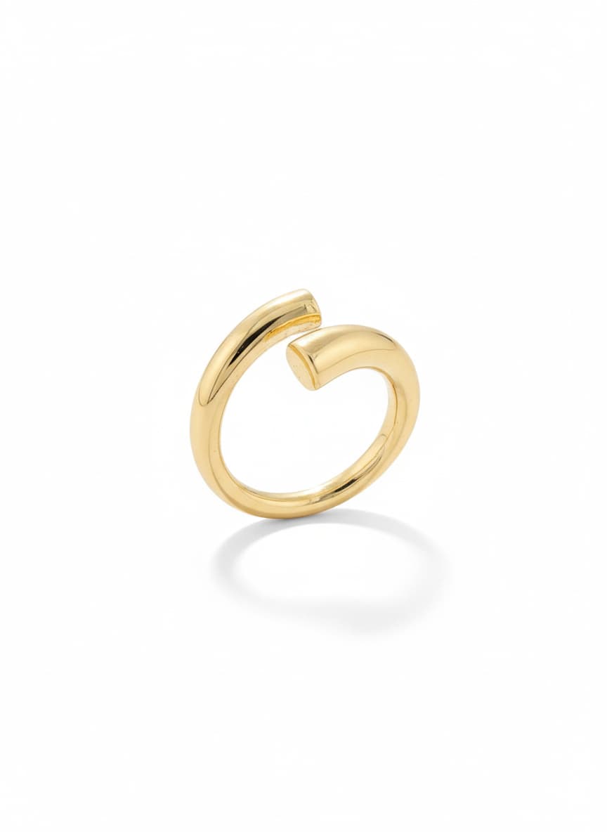 Gold Plated Adjustable Ring on Brass