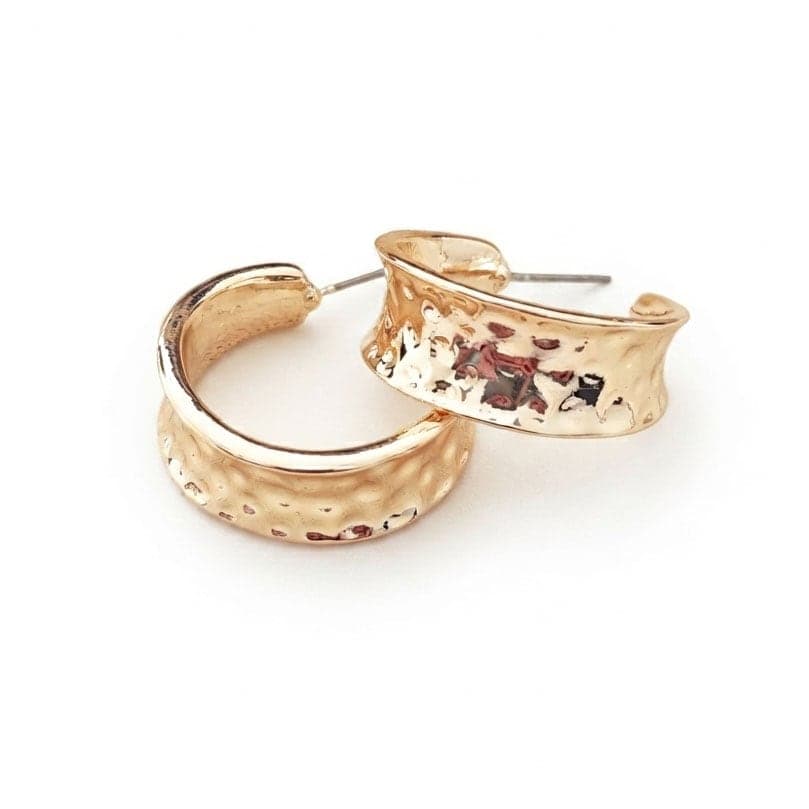Gold Plated Curved Earrings on Brass