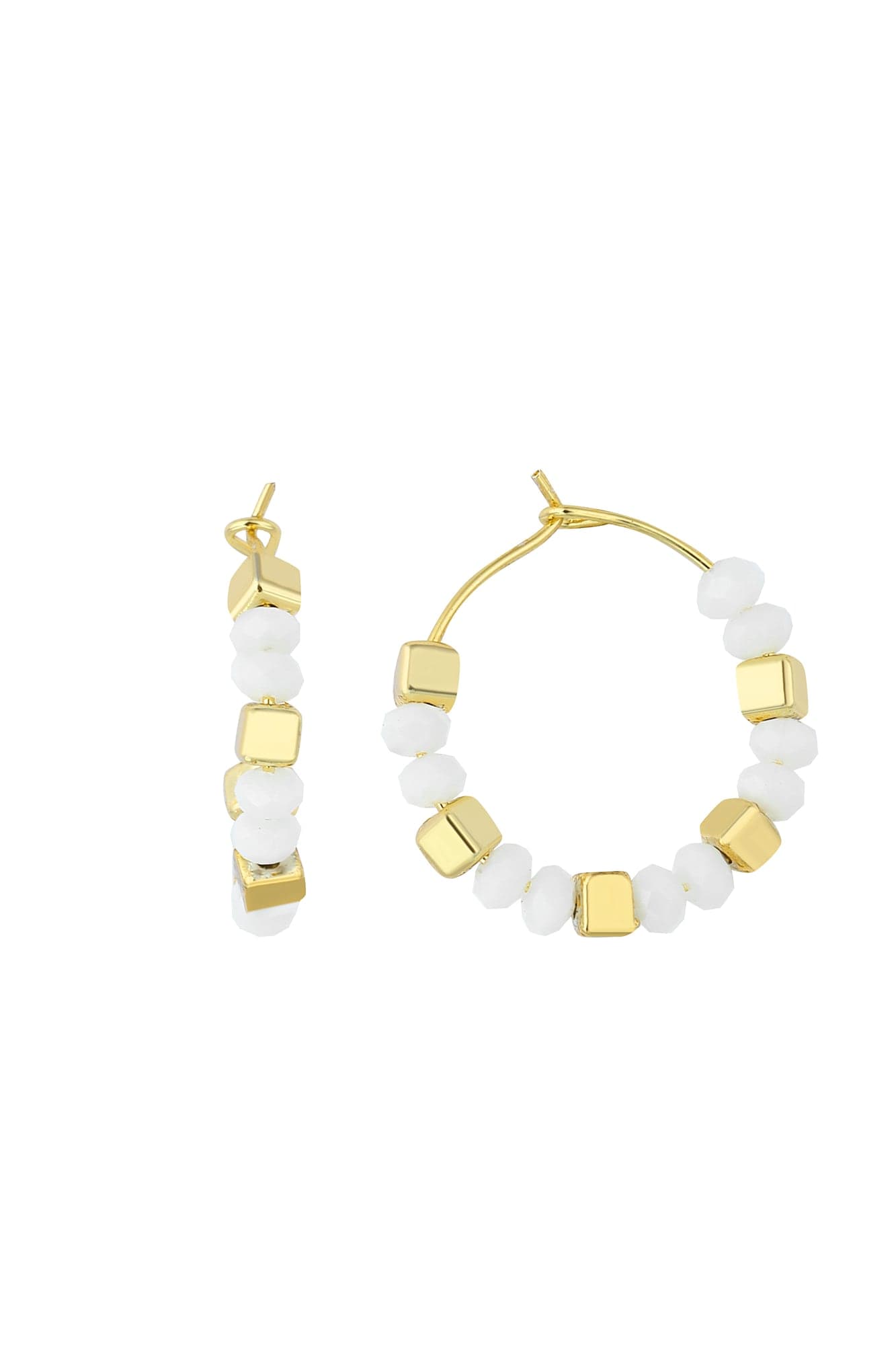 Gold Plated Ceyt Stone String Earrings on Brass