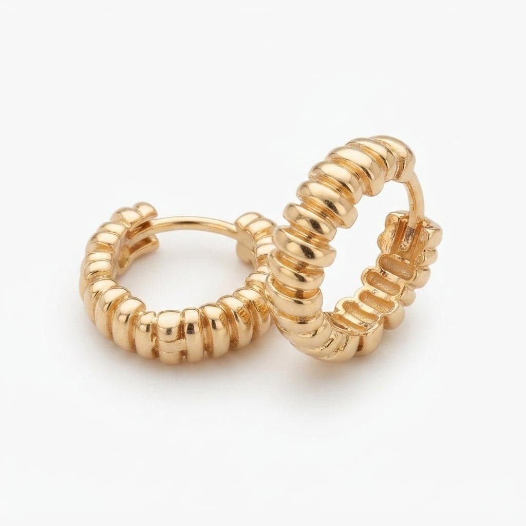 Gold Plated Brass Hoop Earrings