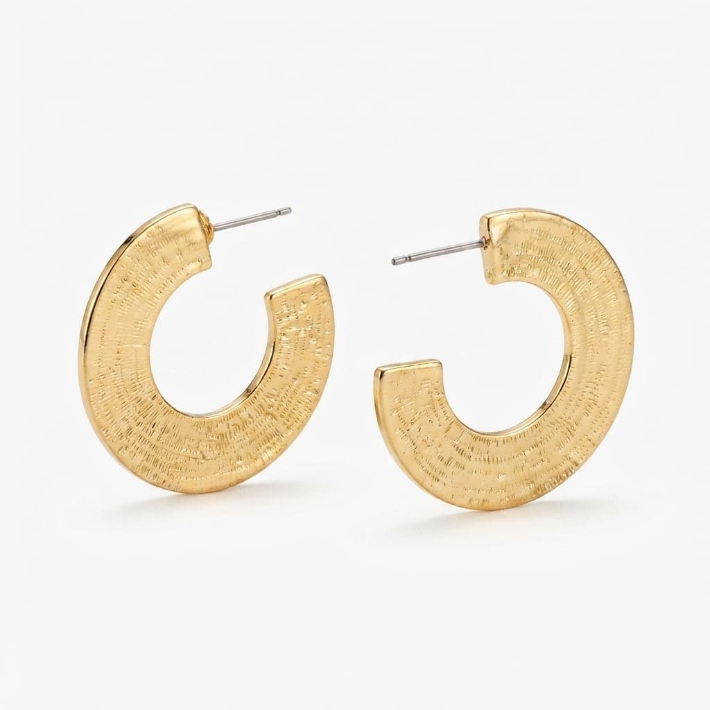 Gold Plated Brass Flat Earrings