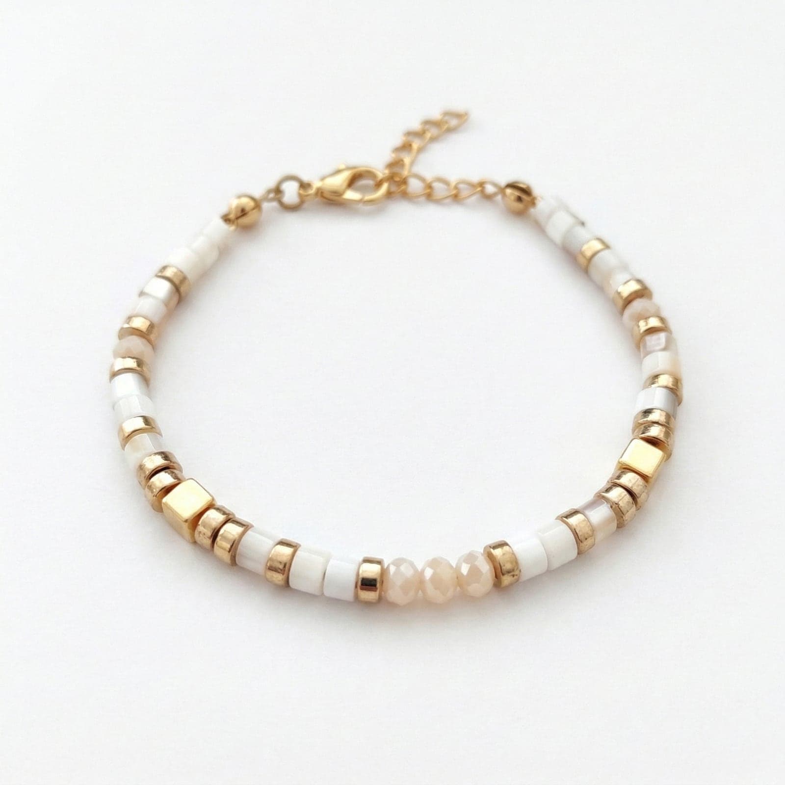 Gold Plated Brass Pearl Bracelet