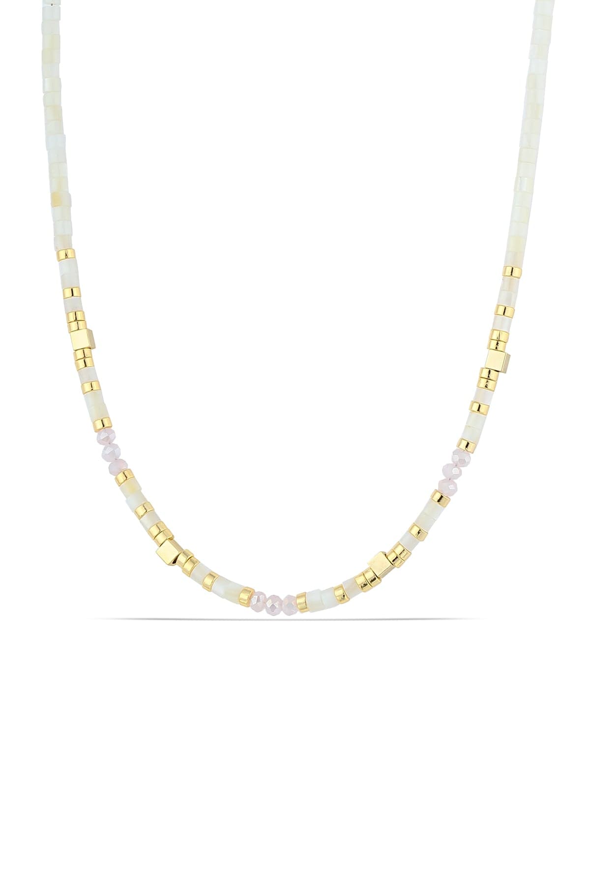Brass Gold Plated Variasite Stone Necklace