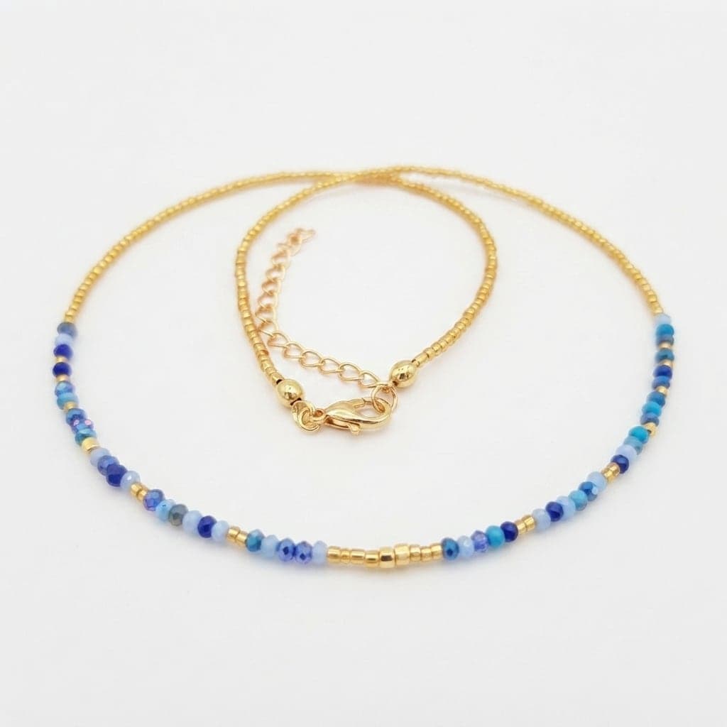 Gold Plated Brass Crystal Stone Necklace