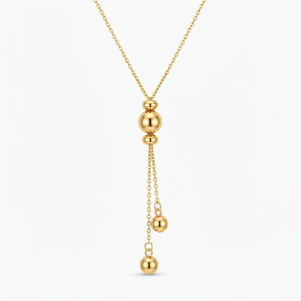 Gold Plated Brass Dangling Elevator Model Necklace