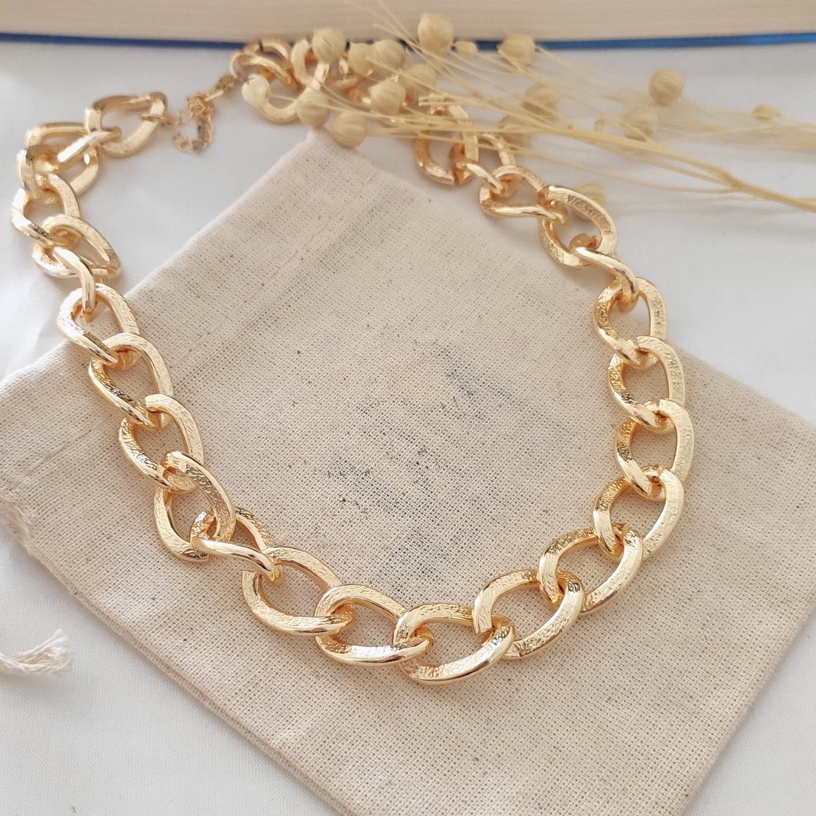 Gold Plated Brass Chain Necklace