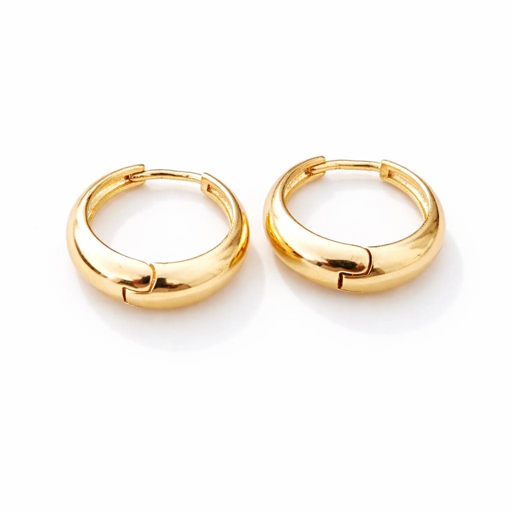 Gold Plated Brass Moon Earrings