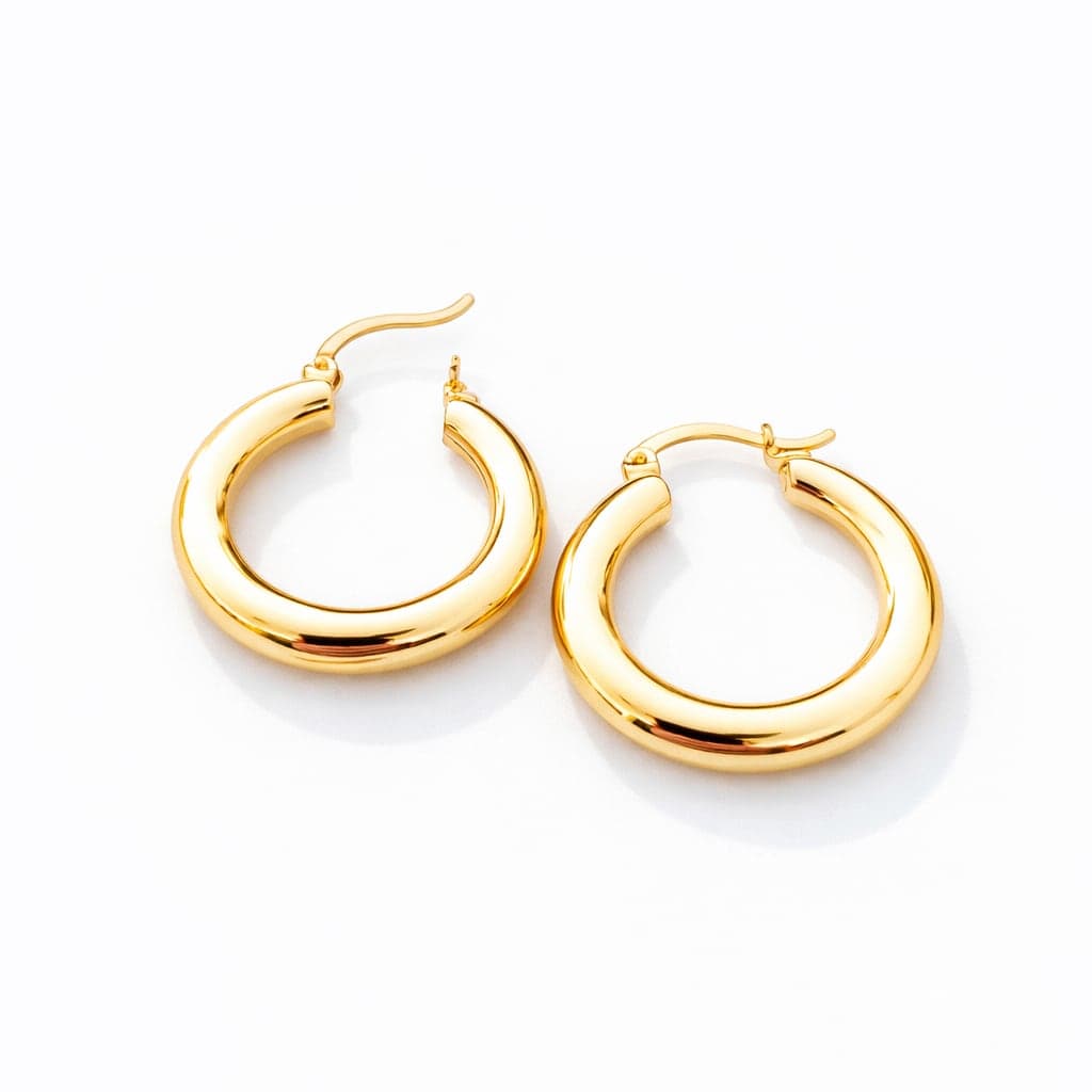 Gold Plated Brass Hoop Earrings