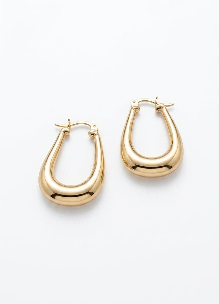 Gold Plated Brass Hoop Earrings