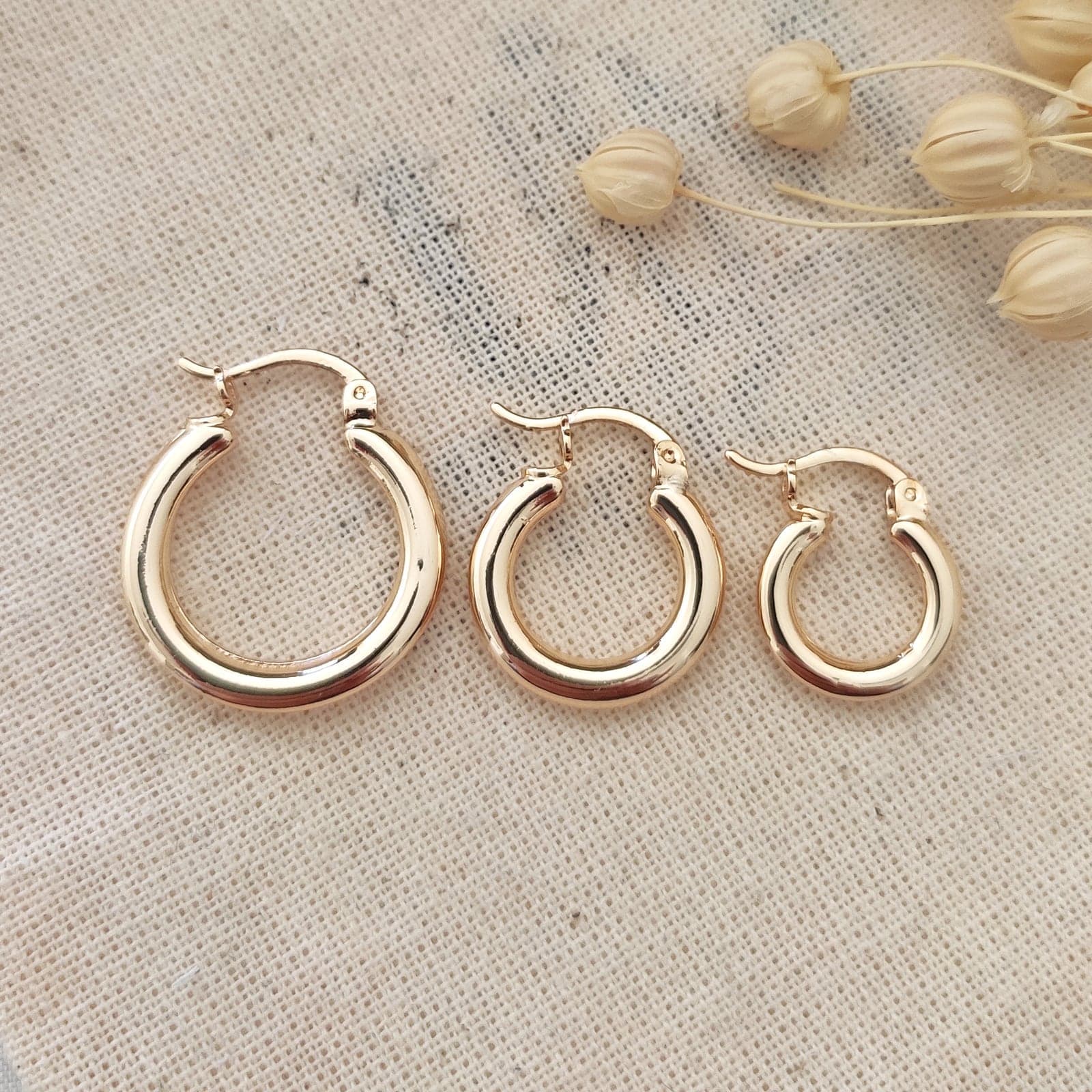 Gold Plated Ring Combined Earrings on Brass