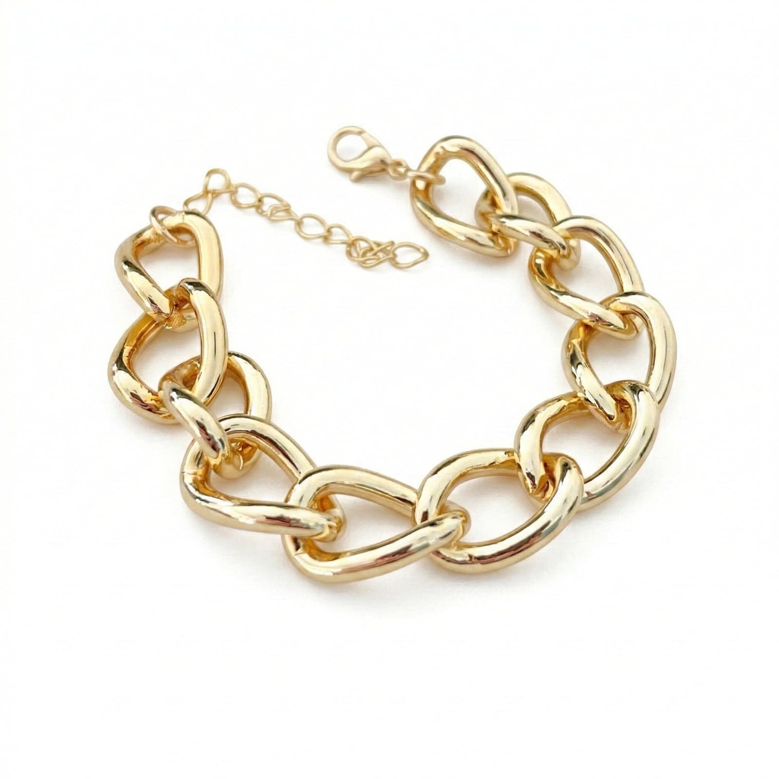 Gold tone chain bracelet on brass