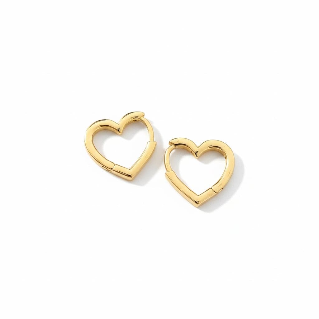Gold Plated Heart Earrings on Brass