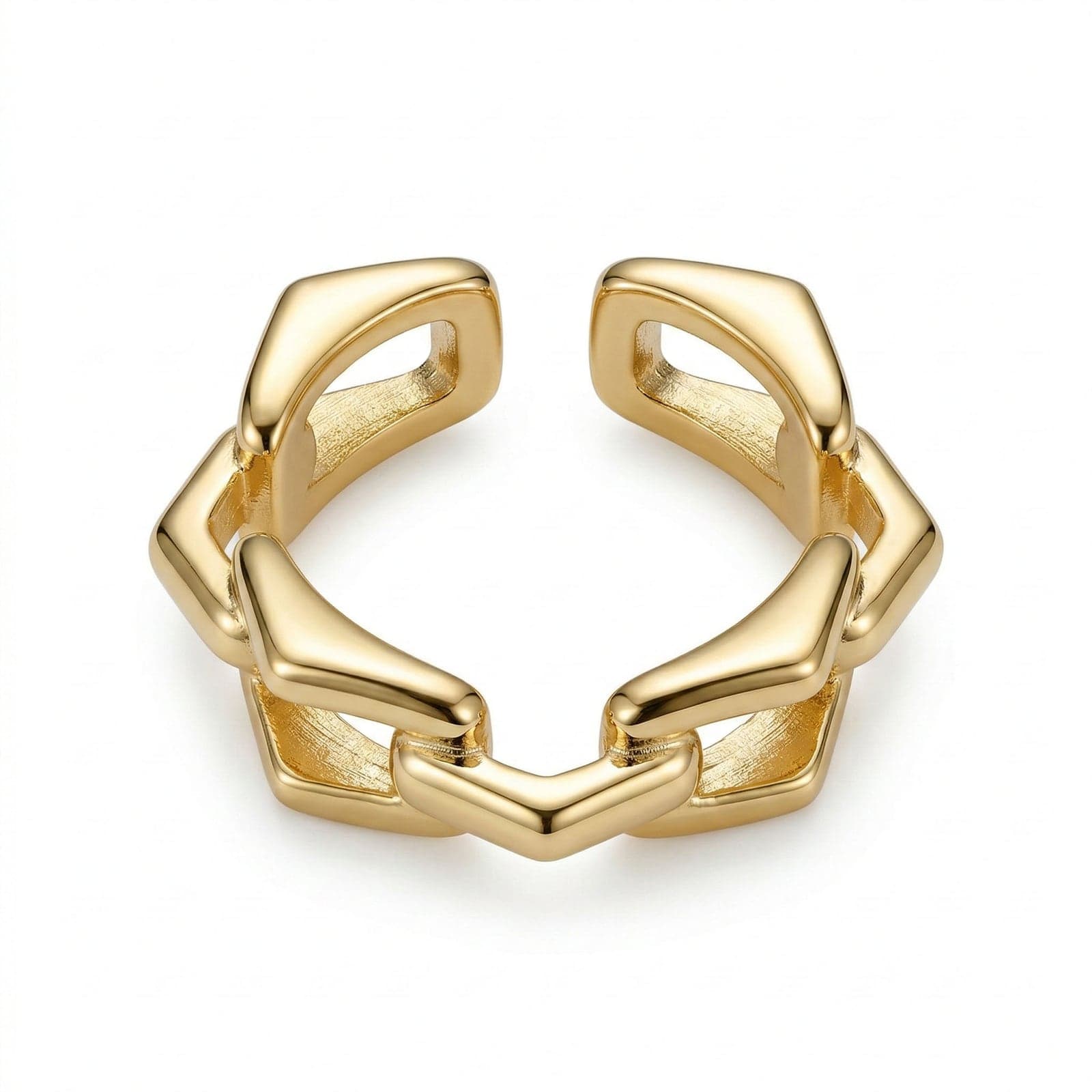Adjustable ring with gold tone on brass