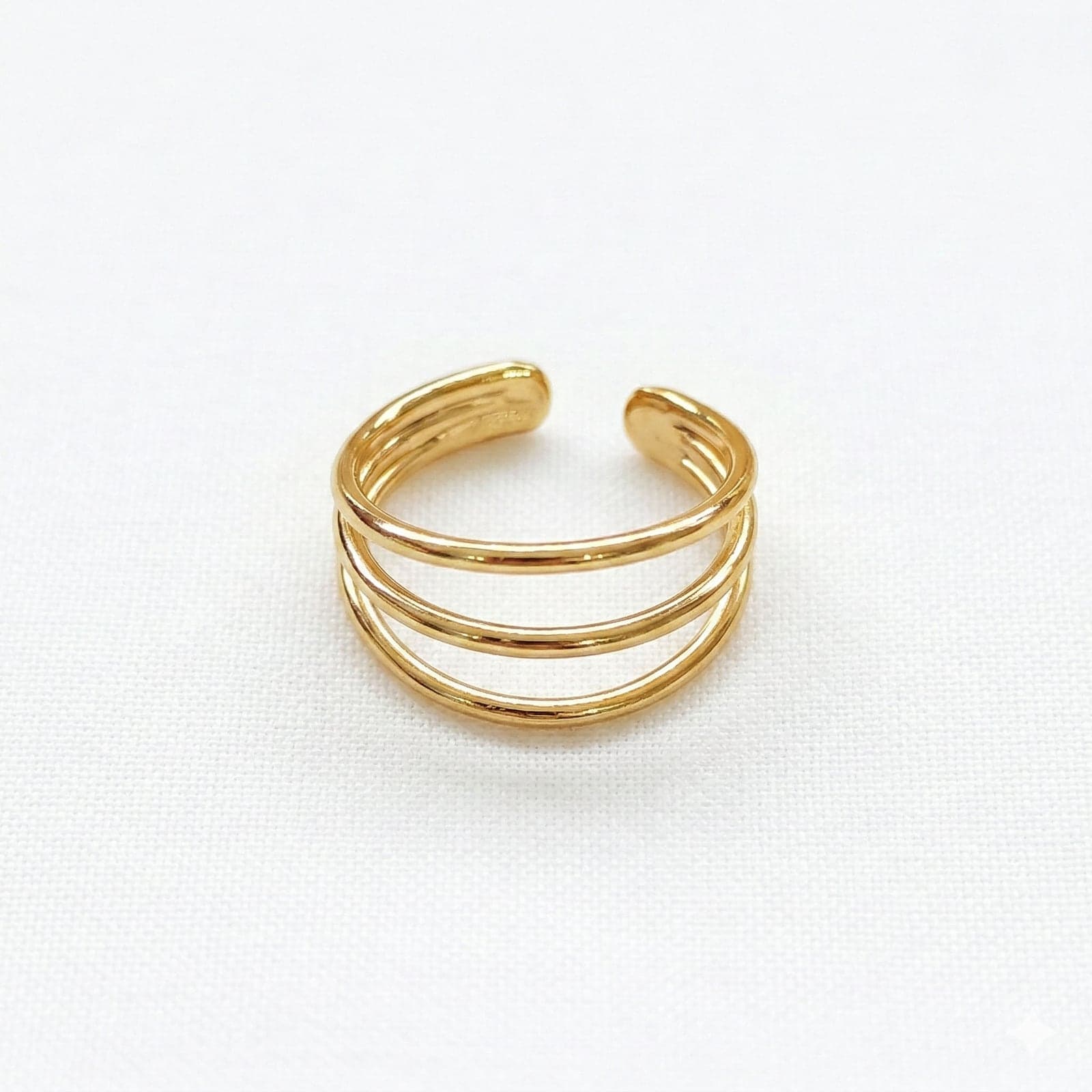 Gold Plated Brass Thin Lined Ring