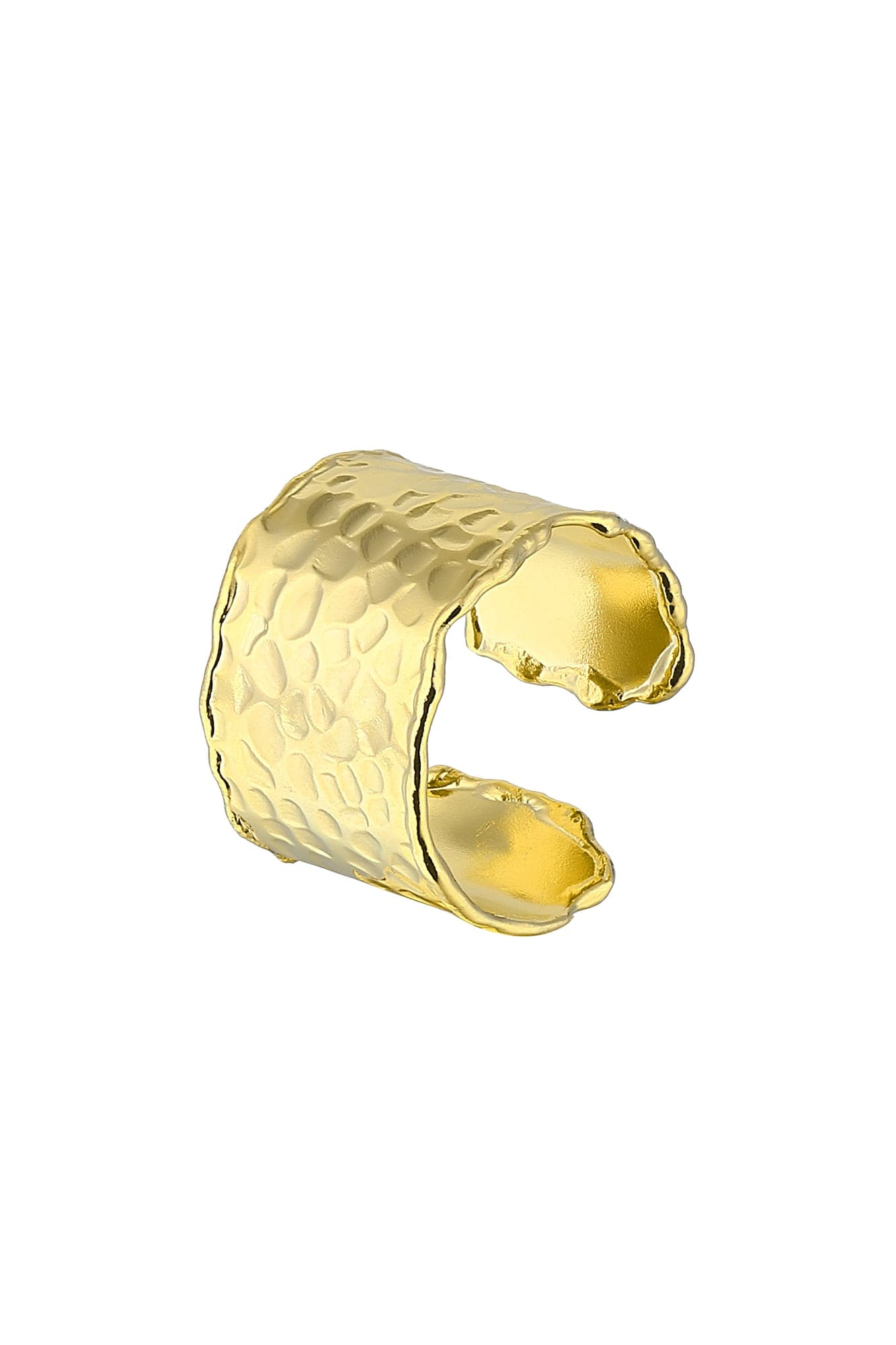 Gold plated adjustable ring on brass