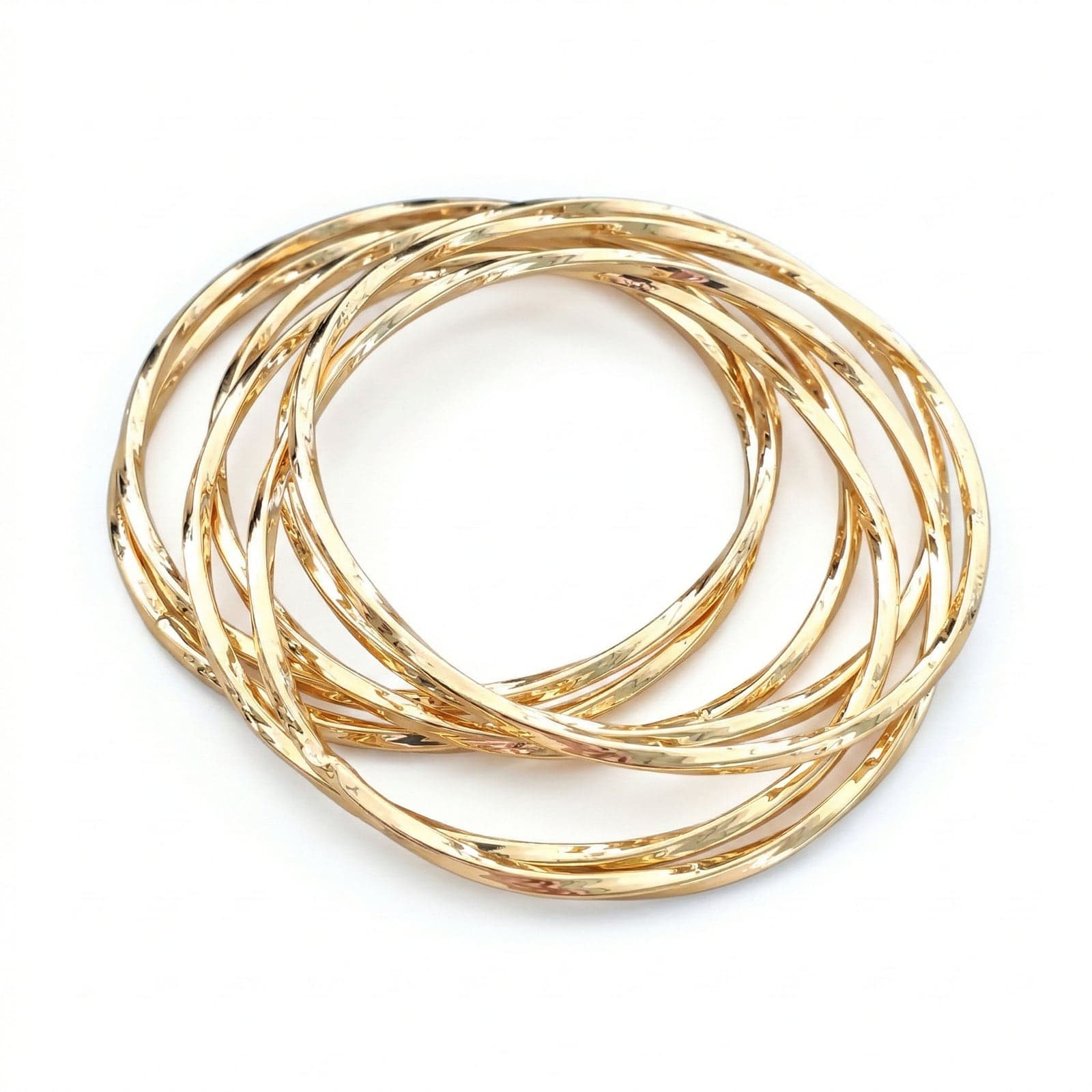 Gold Plated Brass Seven Pieces Fine Bracelet Set