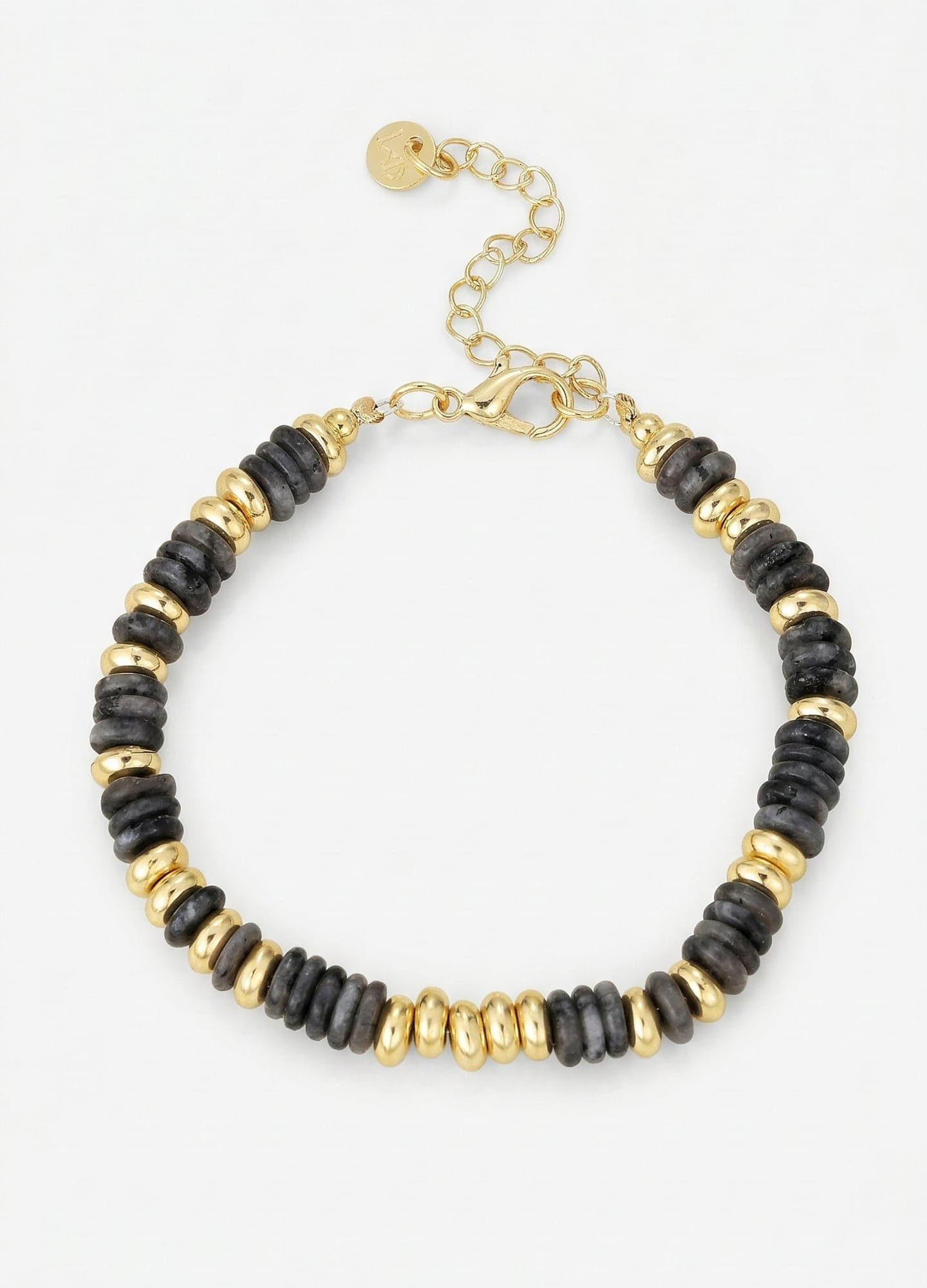 Gold-Plated Brass, Agate Stone Bracelet