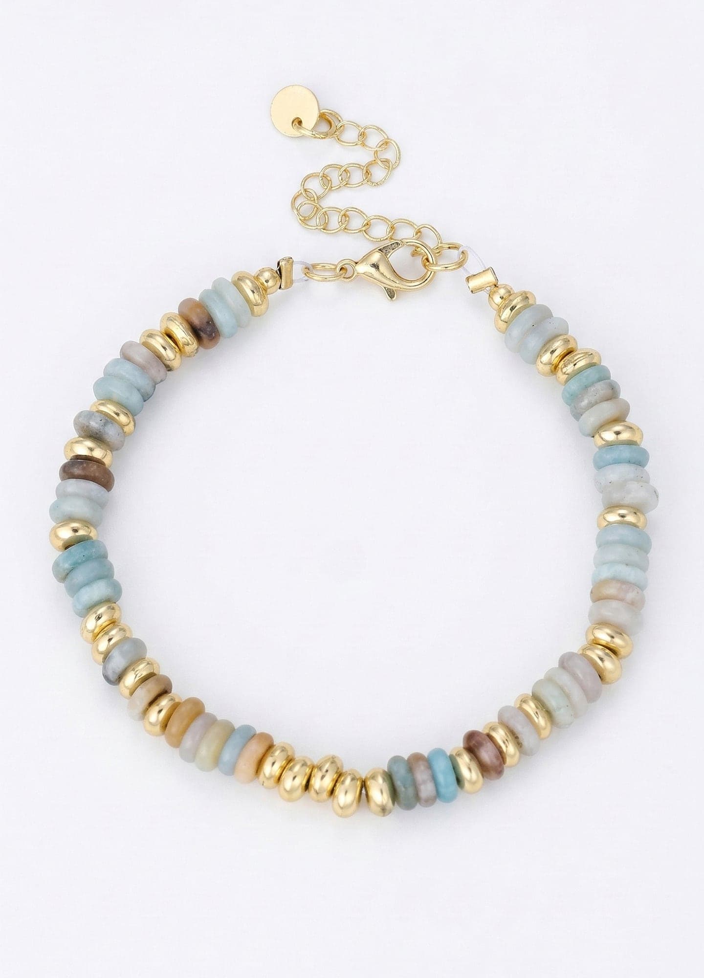 Gold-Plated Brass, Agate Stone Bracelet