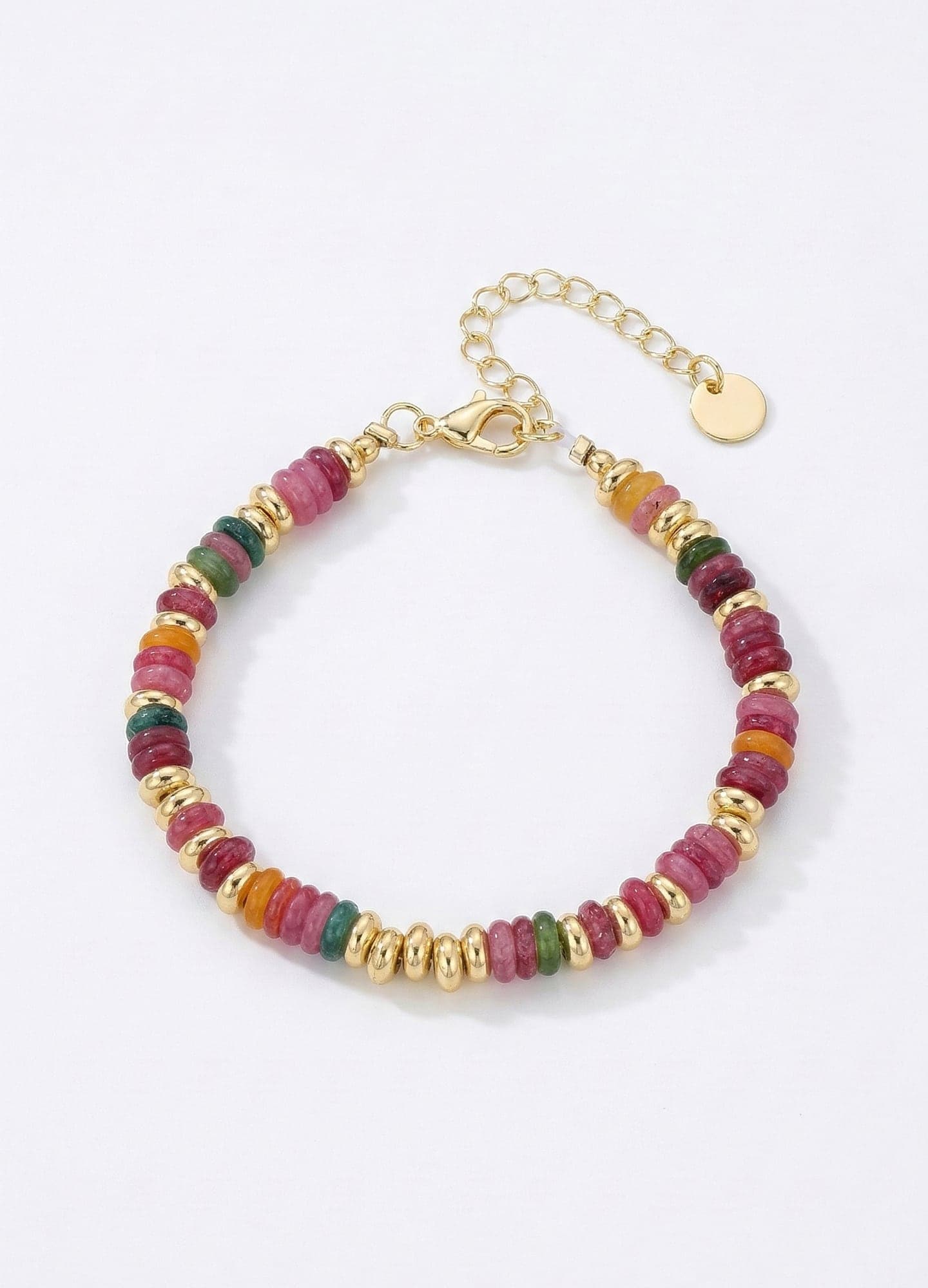 Gold-Plated Brass, Agate Stone Bracelet