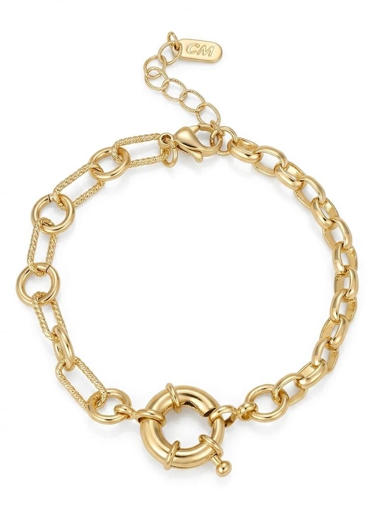 Gold-Plated Brass, Sailor's Knot Chain Bracelet