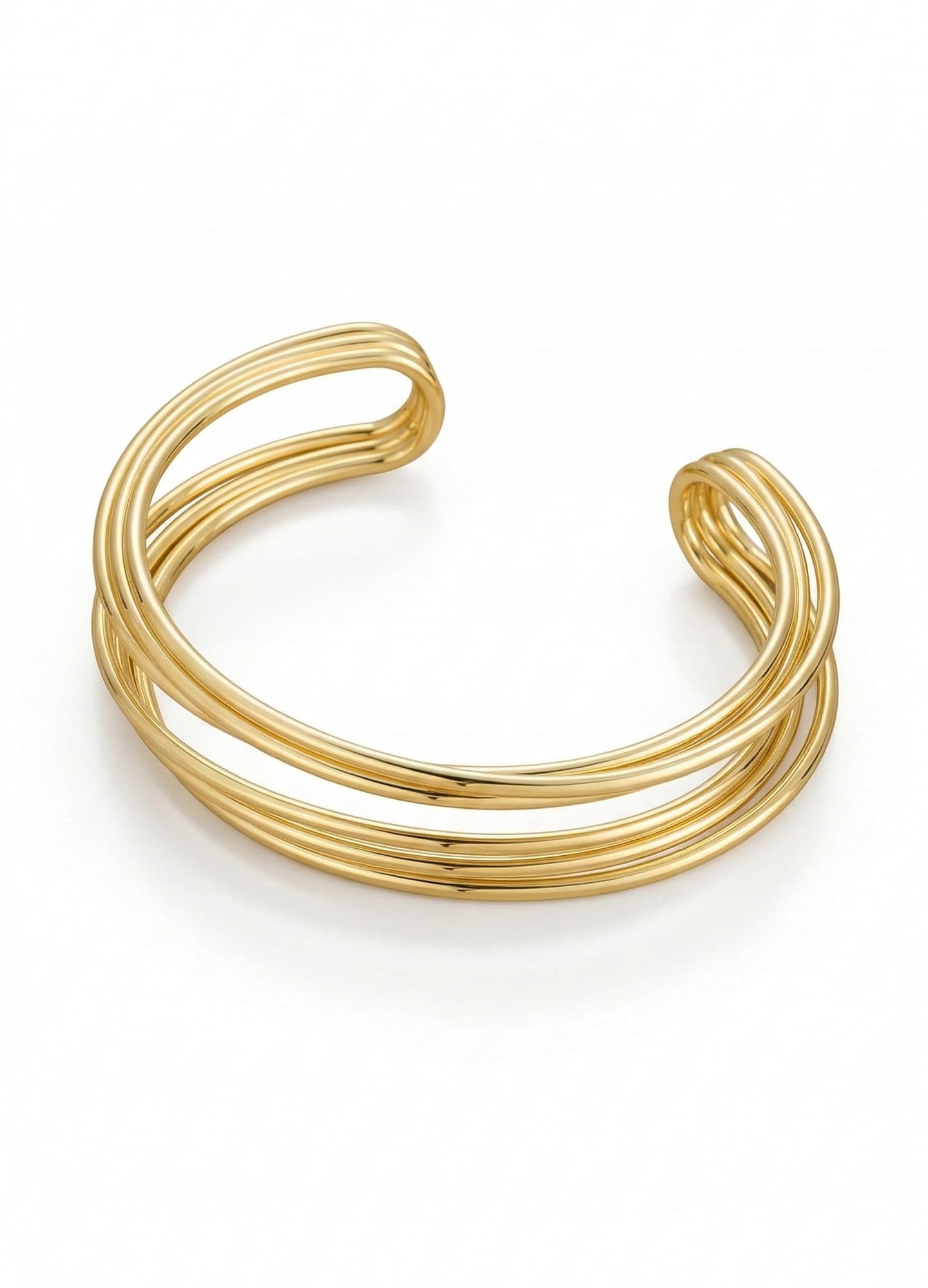 Gold-Plated Brass, Spiral Bracelet