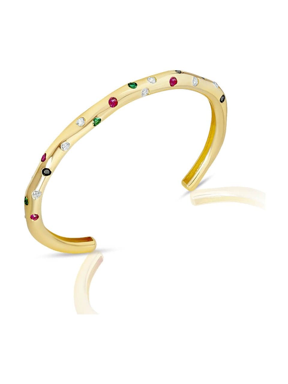 Gold-Plated Brass, Plastic Pearl, and Zircon Stone Bracelet