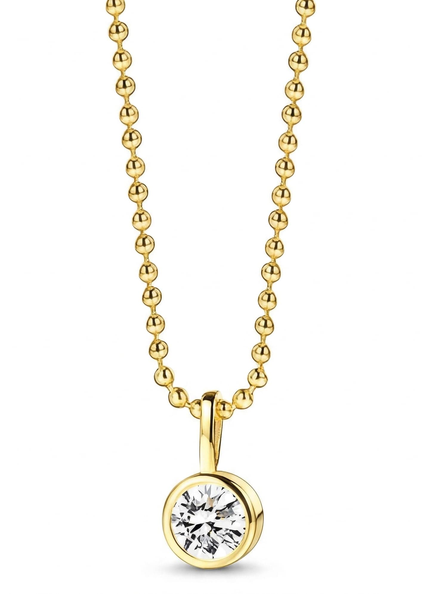 Gold-Plated Brass, Dangle Necklace