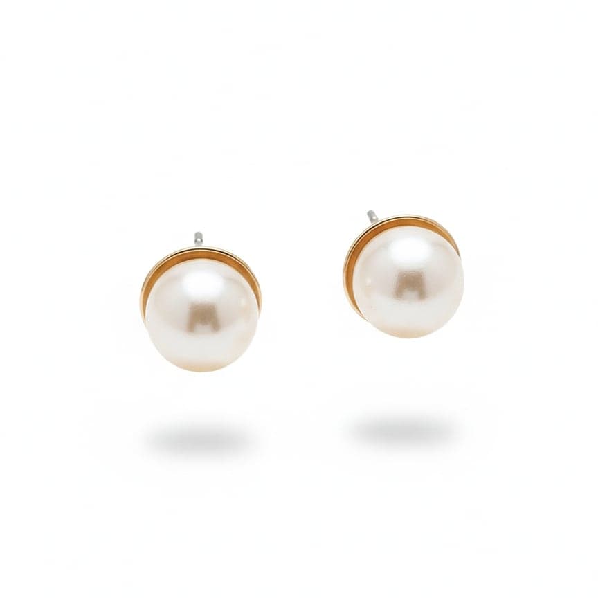 Gold Plated Pearl Earrings on Brass