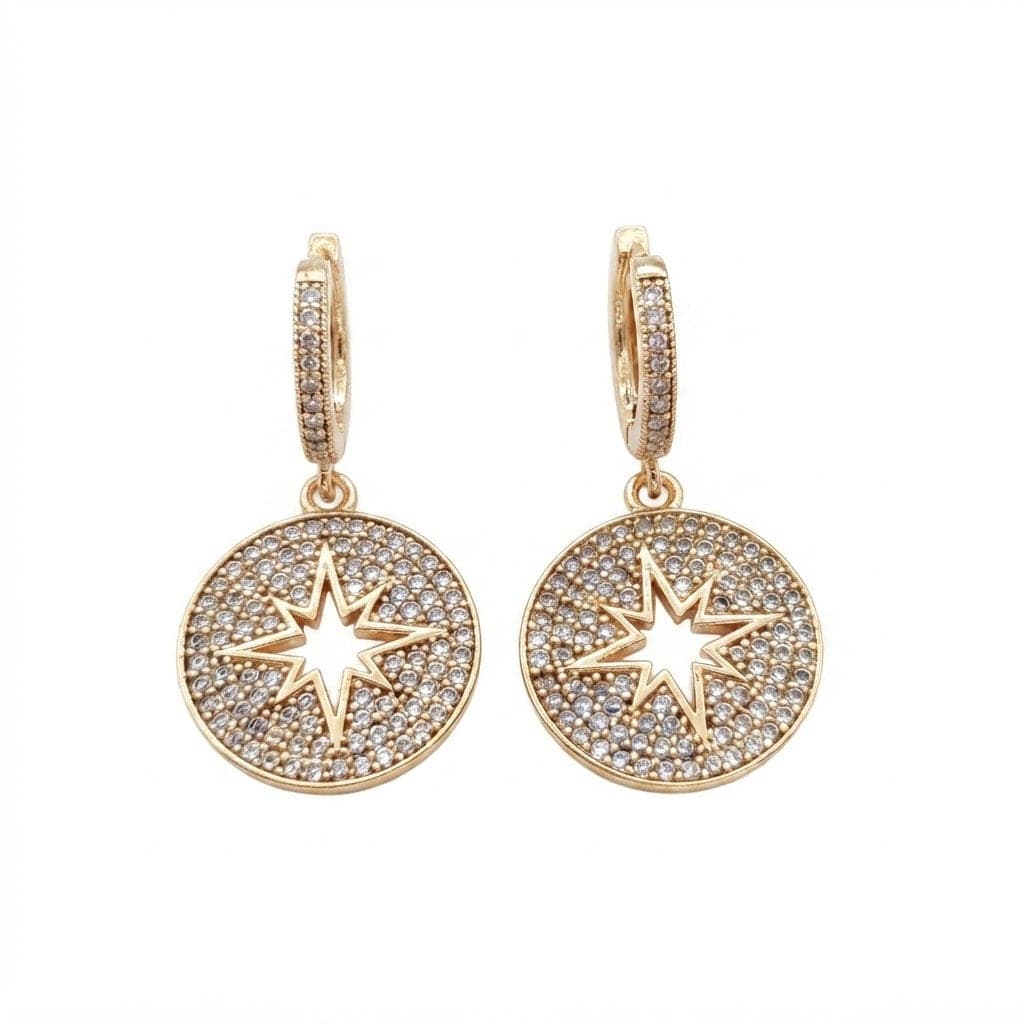 Zircone star hoop earrings