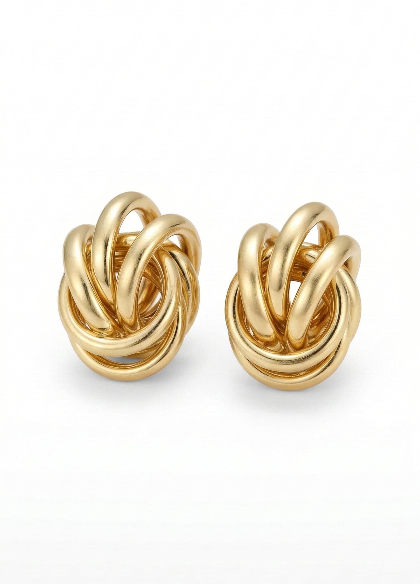 Gold-Plated Brass, Twisted Earrings